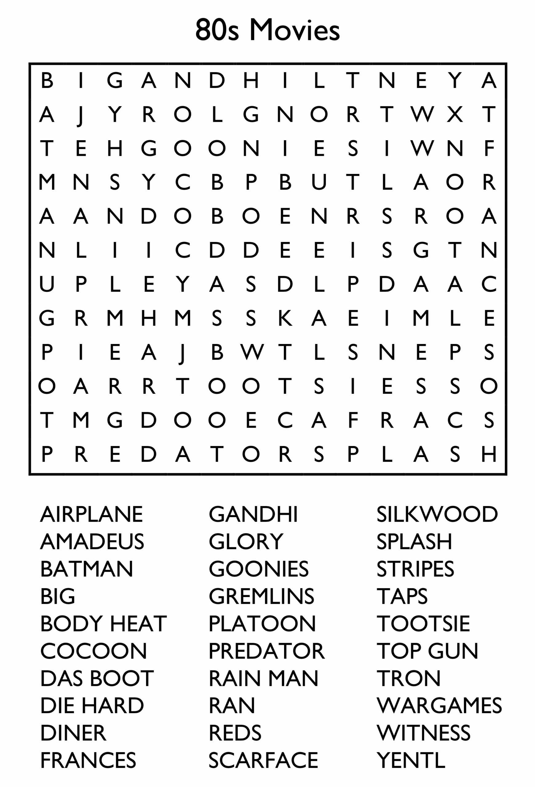 Free Printable Word Searches Hard