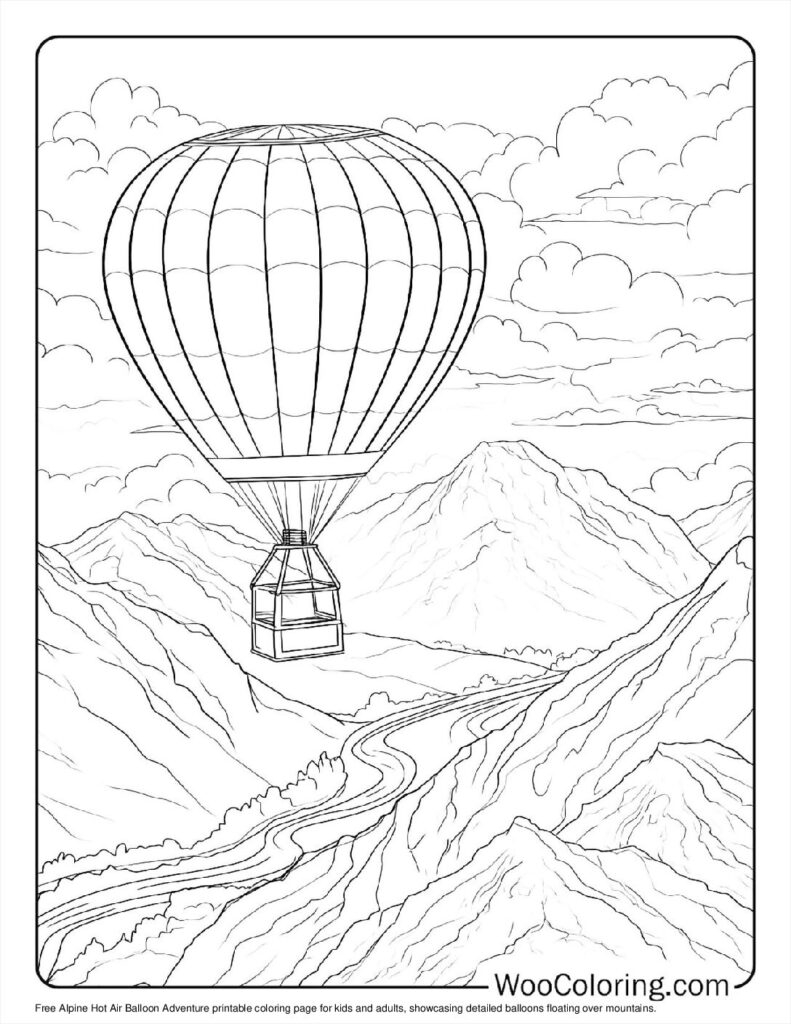 100 Hot Air Balloon Coloring Pages Free PDF To Print Woo Coloring