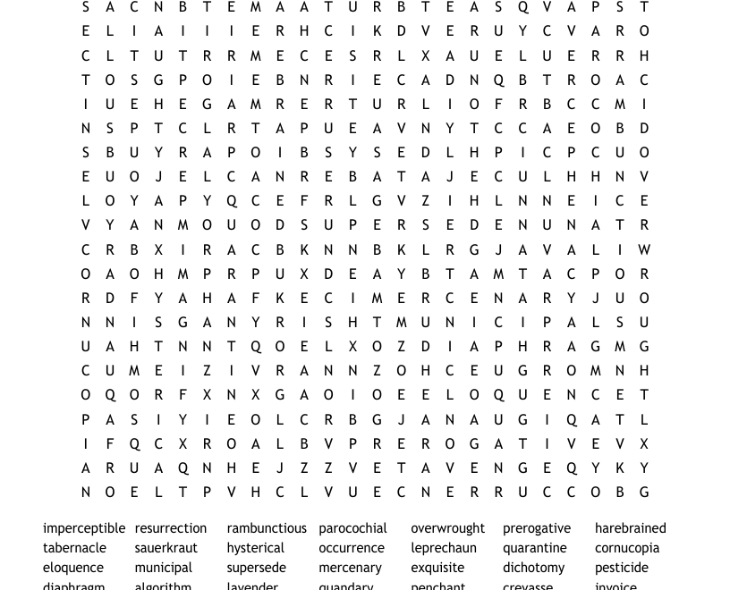 100 Words Word Search WordMint
