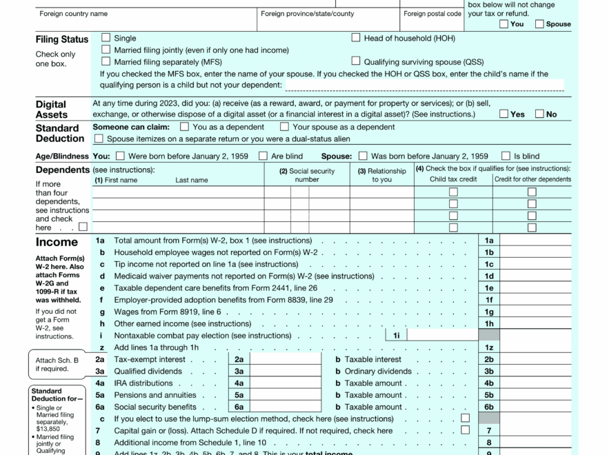1040 Tax Form 2024 2025 Fill Edit And Download PDF Guru