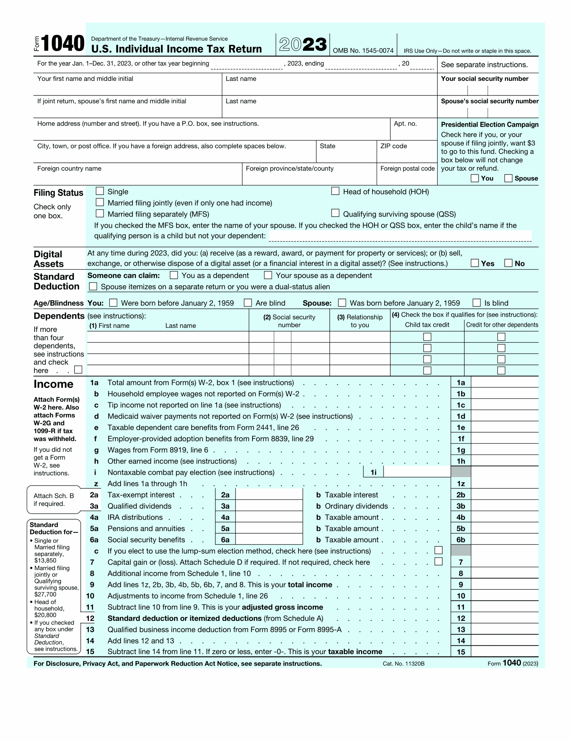 1040 Tax Form 2024 2025 Fill Edit And Download PDF Guru
