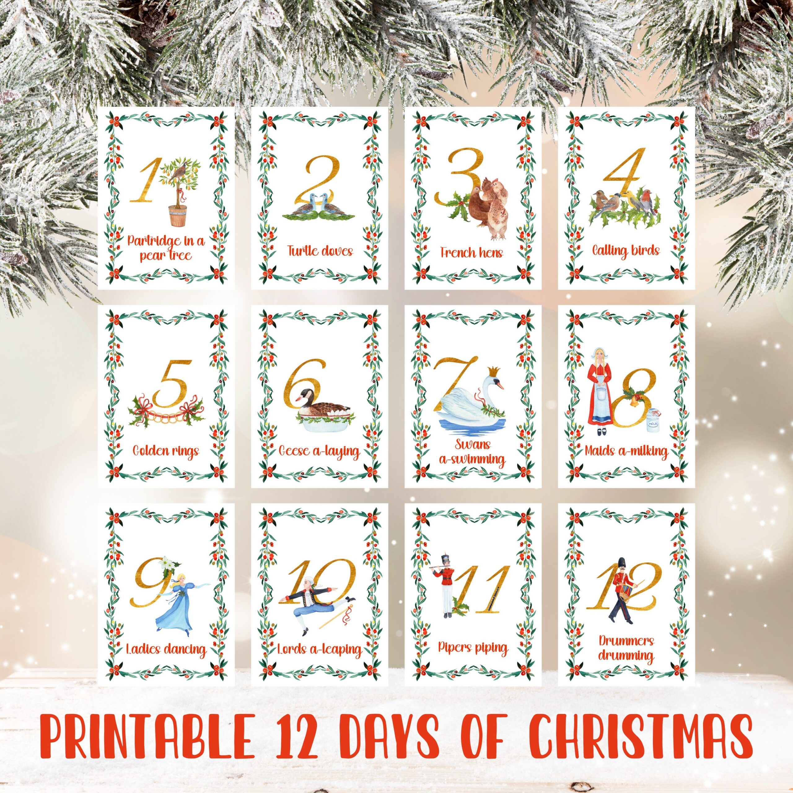12 Days Of Christmas Pictures Printable