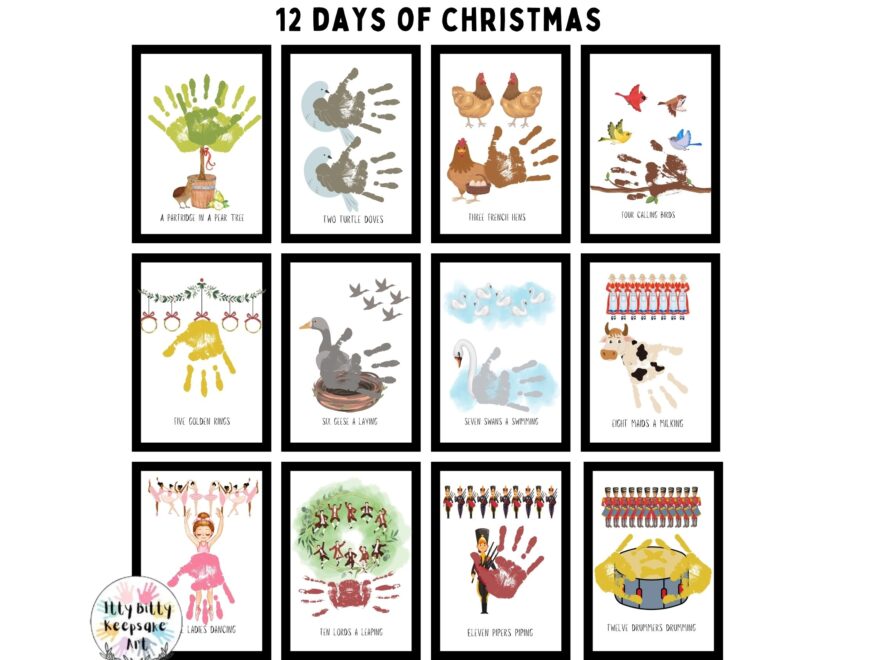 12 Days Of Christmas Handprint Craft Art Printable Template Winter Activity Classful