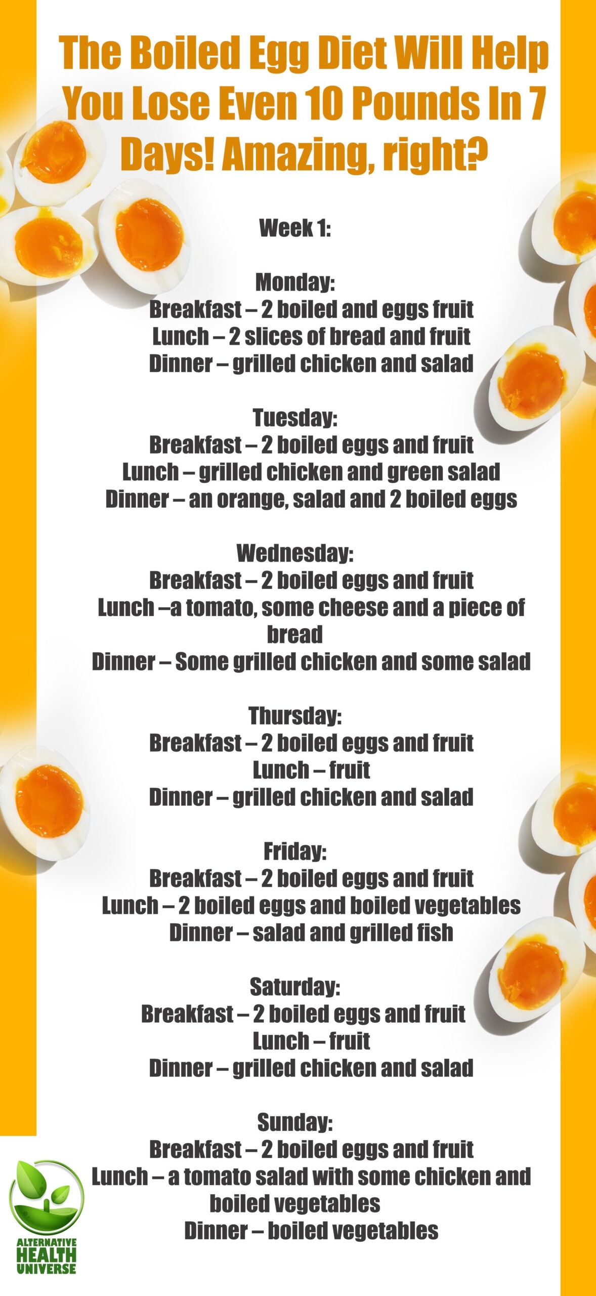 14 Day Egg Diet Menu Printable Printable Party Favors