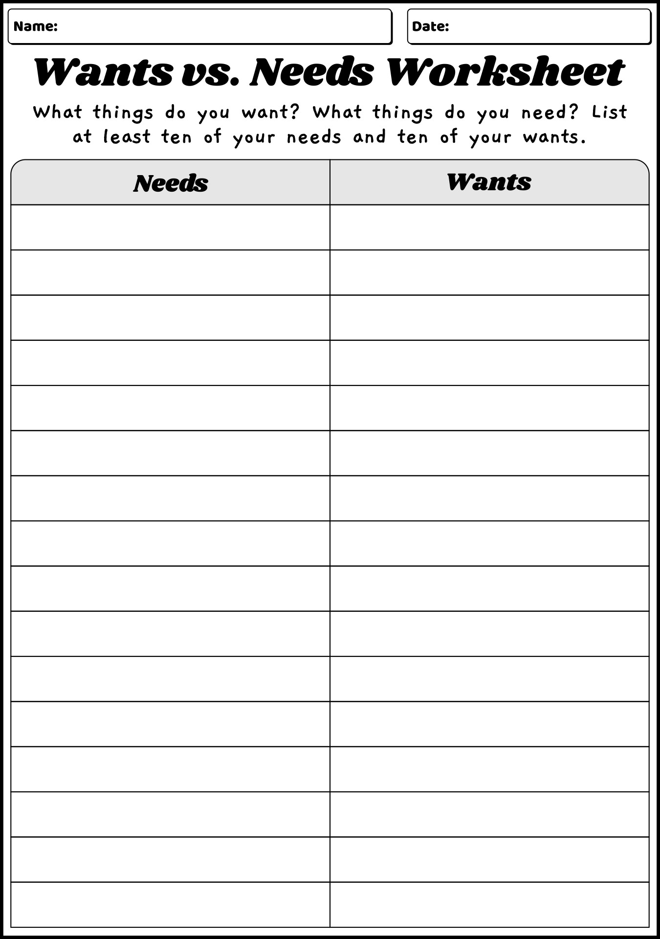 17 Want Vs Need Worksheet Free Printable For Adults Free PDF At Worksheeto
