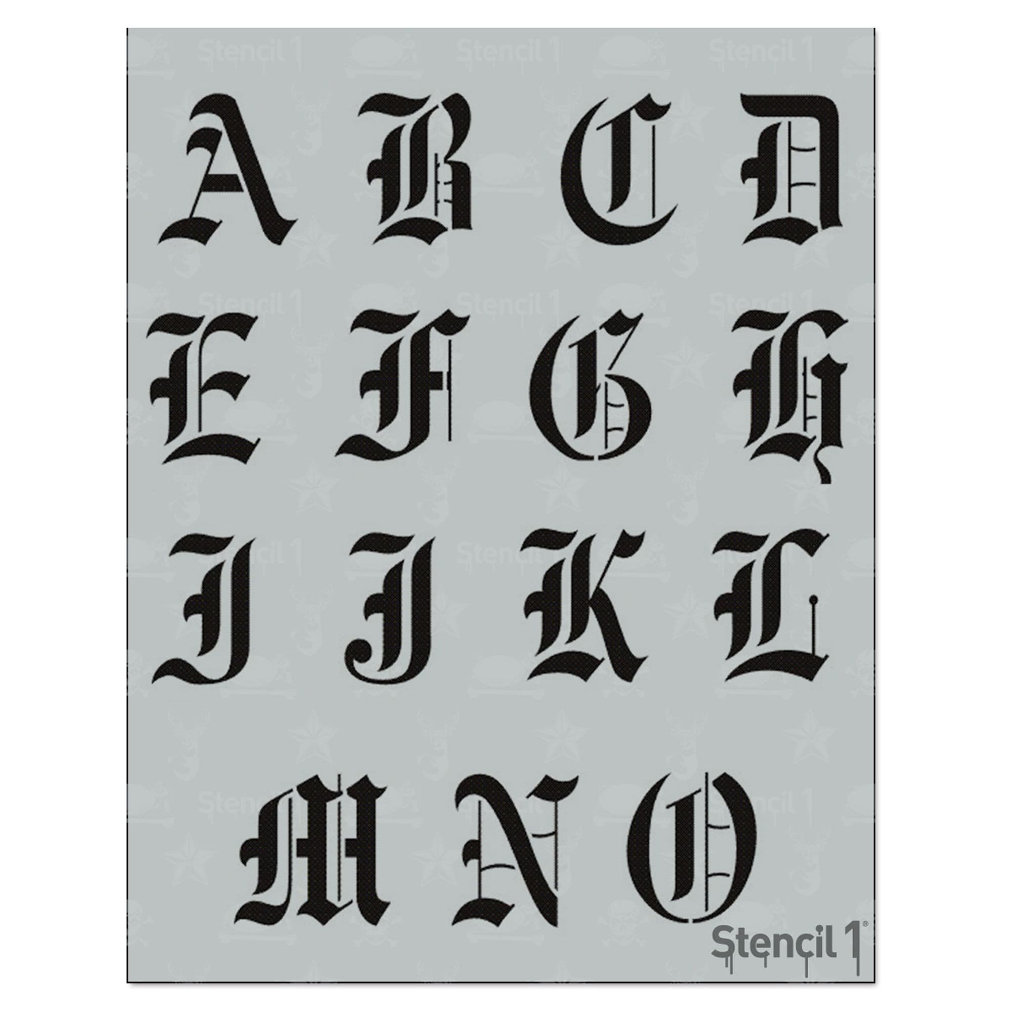 2 Old English Font Stencil Reusable Craft DIY Stencils S1 ALPH OE 25 By Stencil1 Etsy Sweden