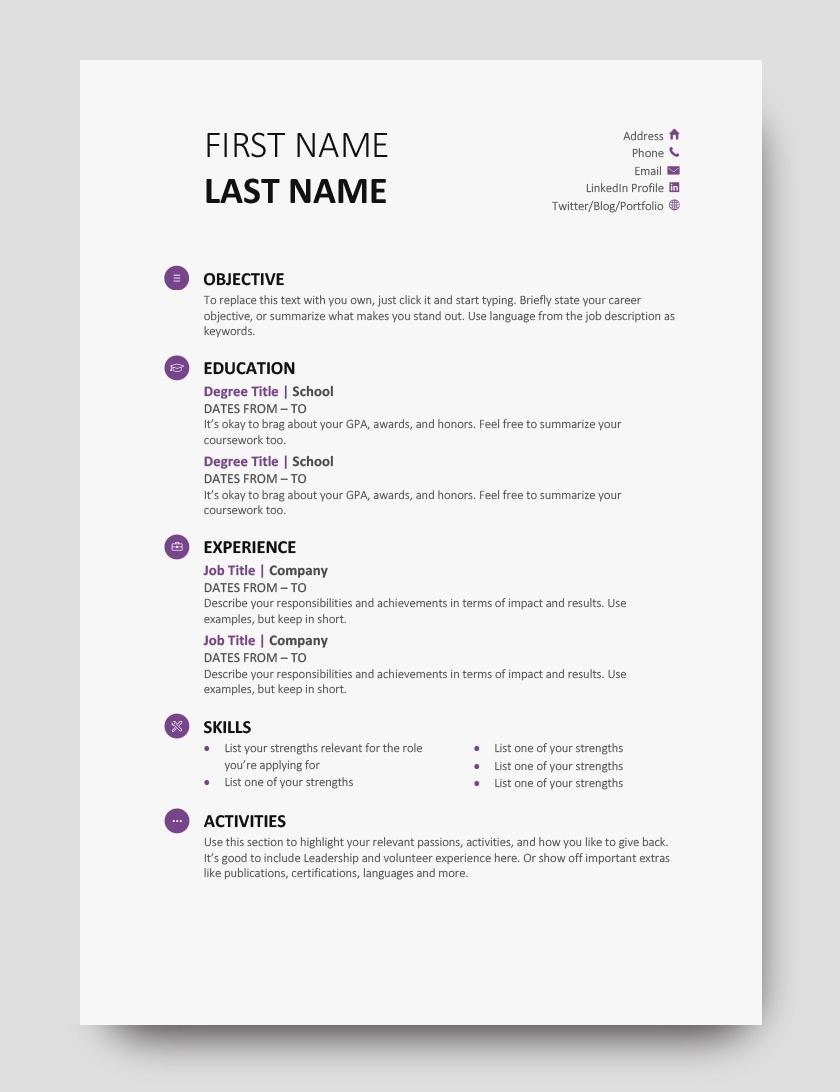 20 Best Microsoft Word Resume Templates For 2025 Resumeway