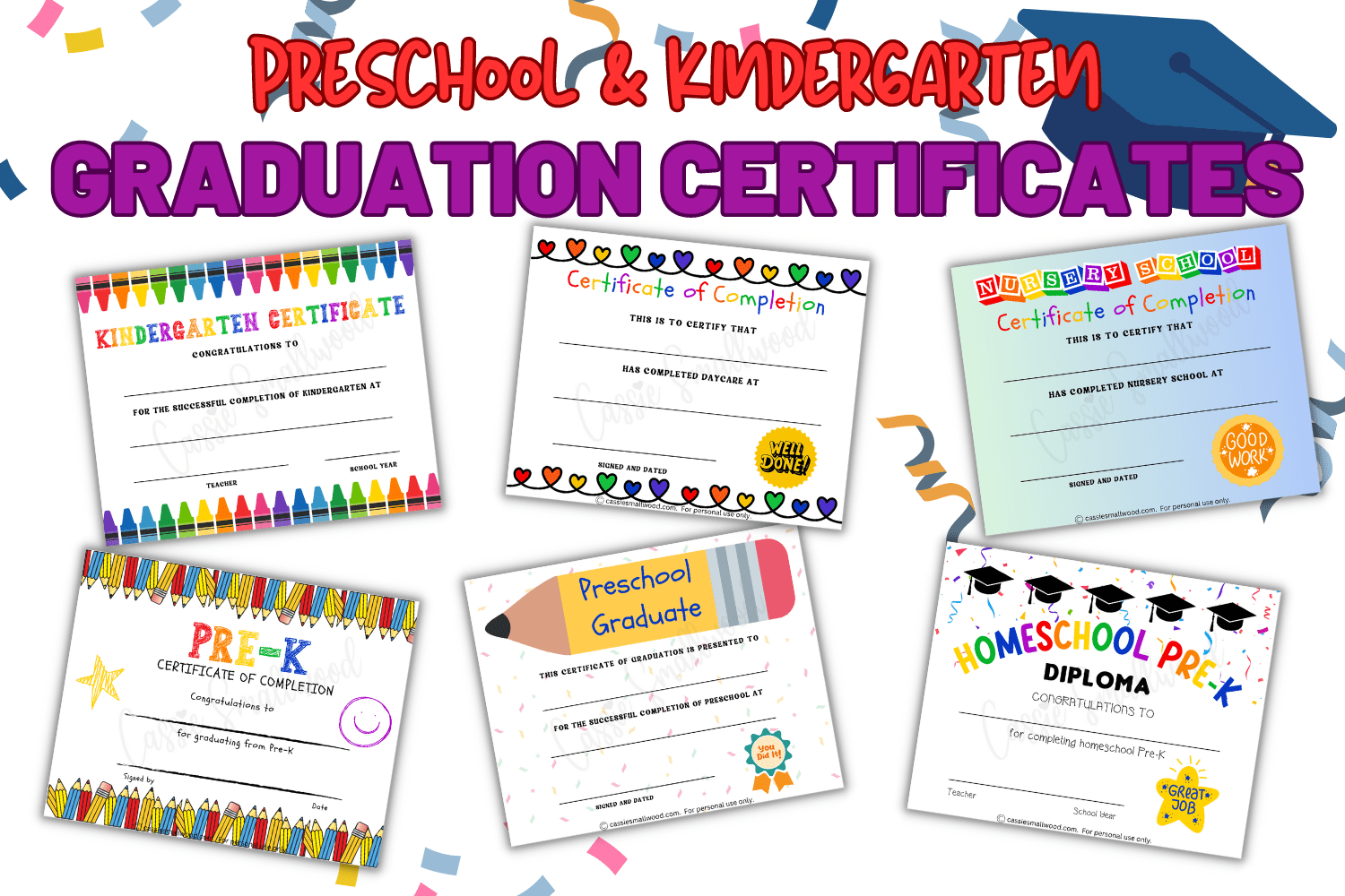 Kindergarten Diplomas Templates Printable Free