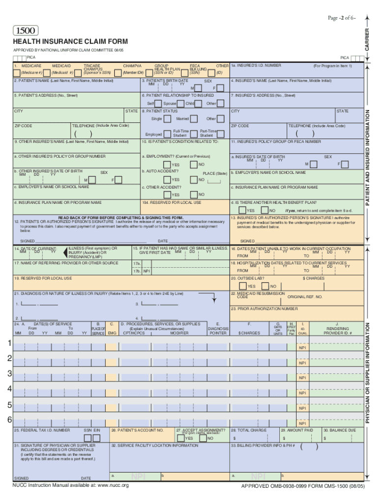 2006 2025 Form CMS 1500 Fill Online Printable Fillable Blank PdfFiller