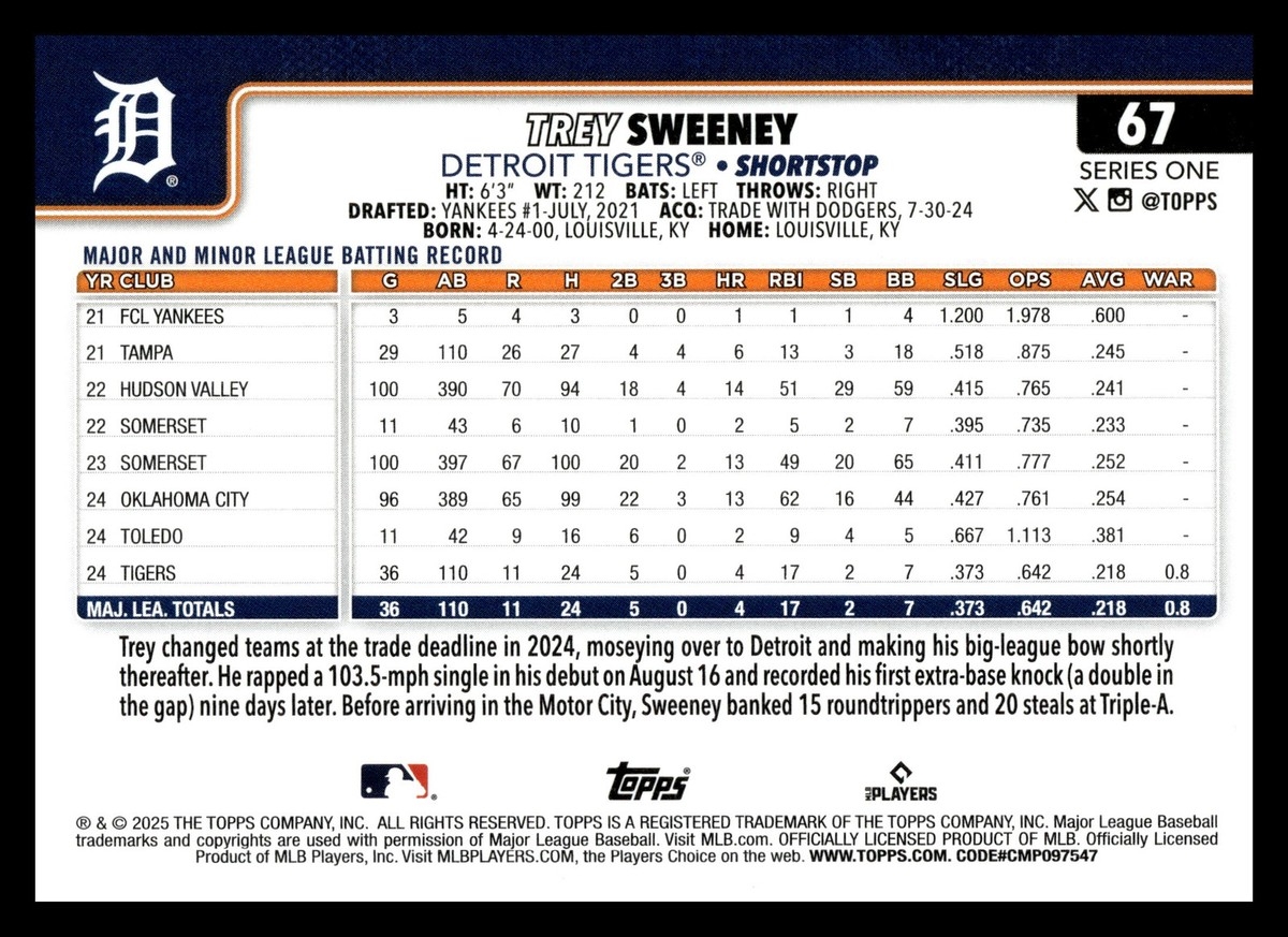 Detroit Tigers 2025 Printable Schedule
