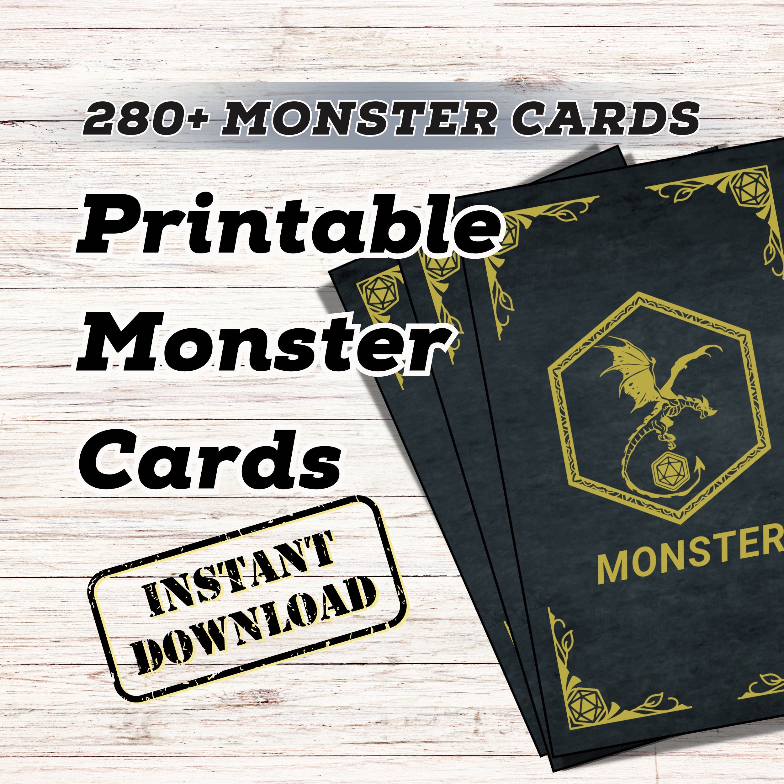 280 Monster Cards From Dungeons Dragons 5E PDF Download Printable Monster Cards Dm s Game Aid Dnd Tools Dragons To Dretchs Etsy