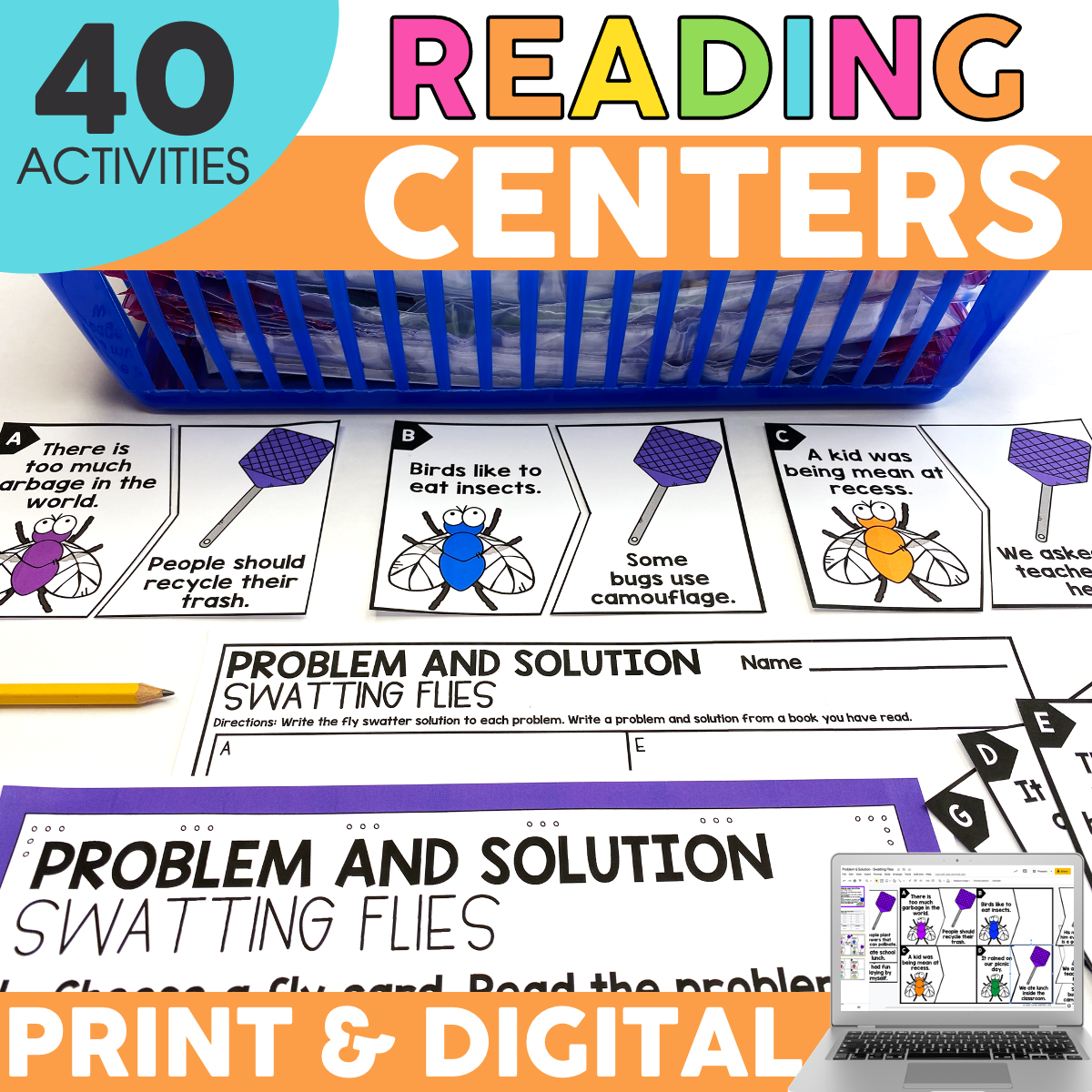 2nd Grade Reading Centers Printable Digital Literacy Centers Seesaw Lucky Little Learners