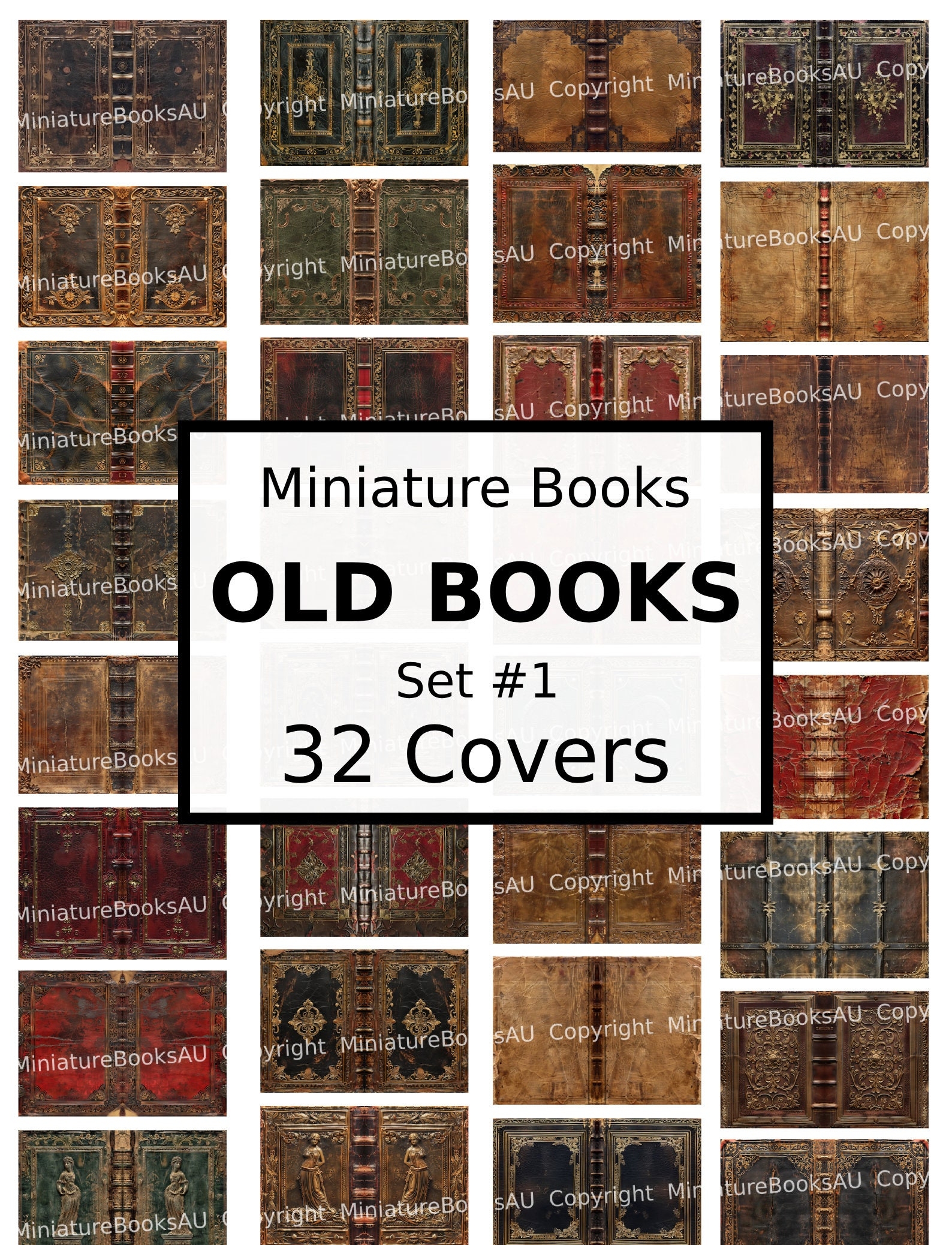 32 Old Miniature Book Covers Downloadable Printable Books Set 1 Etsy
