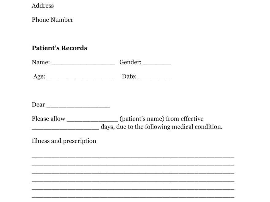 36 Free Doctor Note Templates for Work Or School