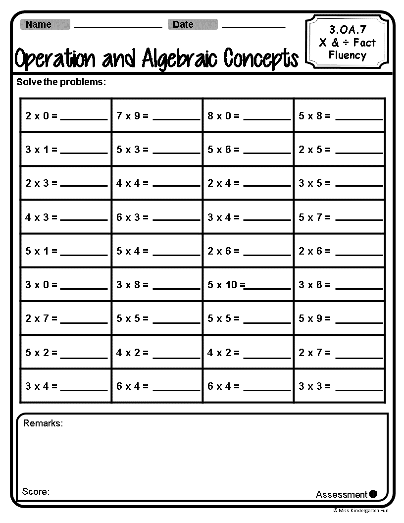 3rd Grade Common Core Math Assessments Operation Made By Teachers Worksheets Library