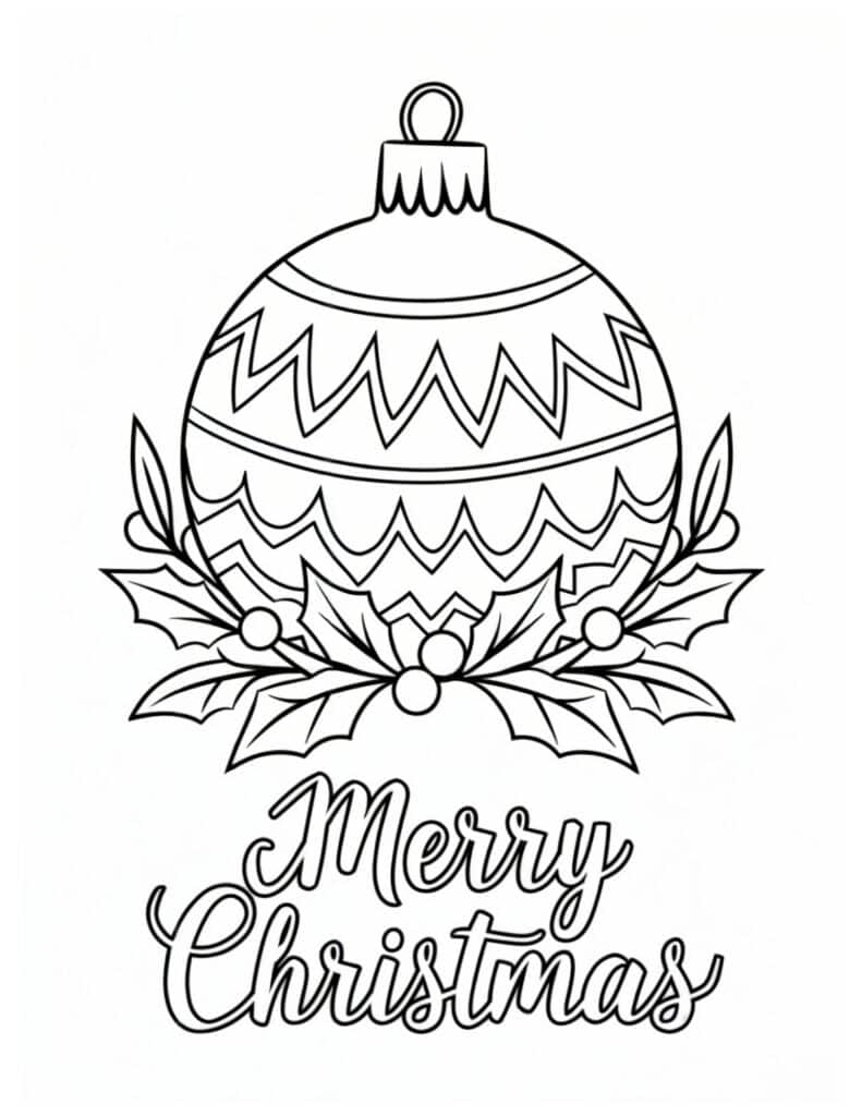 Printable Christmas Ornament Coloring Sheets