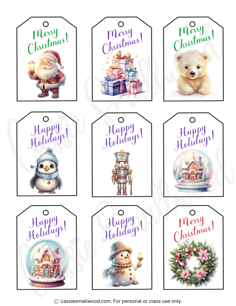 400 CUTEST Printable Christmas Tags Free PDF Cassie Smallwood