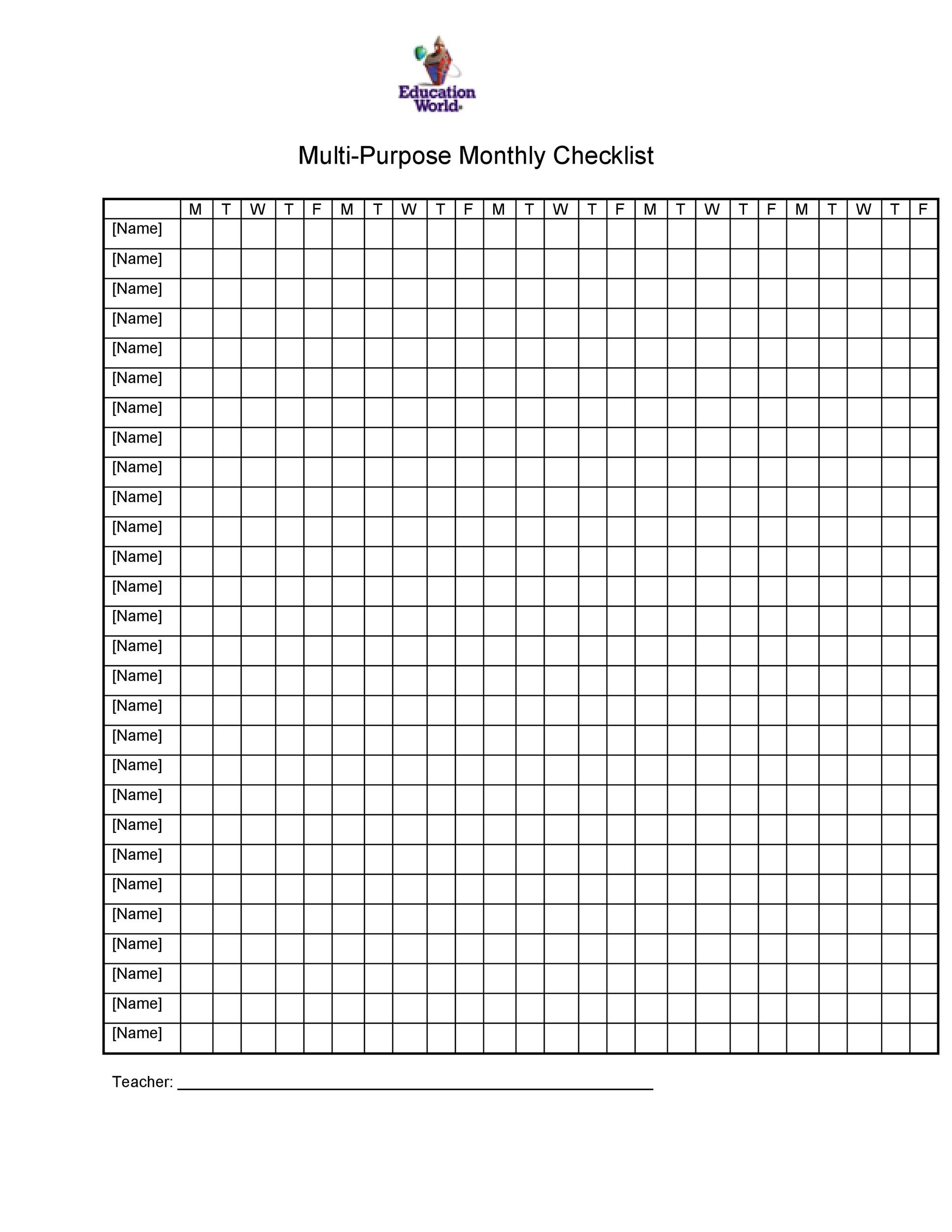 Free Printable Class List Template For Teachers