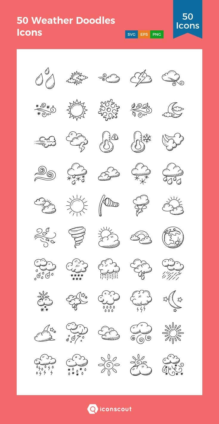 50 Weather Doodles Icons Icon Pack 50 Free Download Weather Icons IconScout