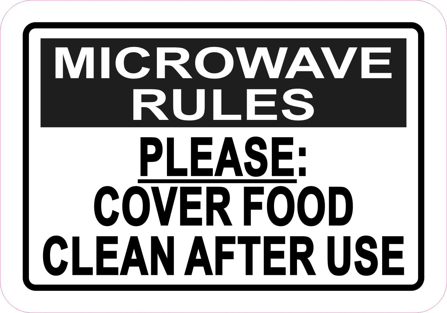 Microwave In Use Sign Printable