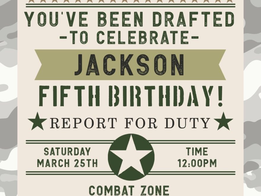 8 Military Vehicle Boys Birthday Invitation Templates Worksheets Library