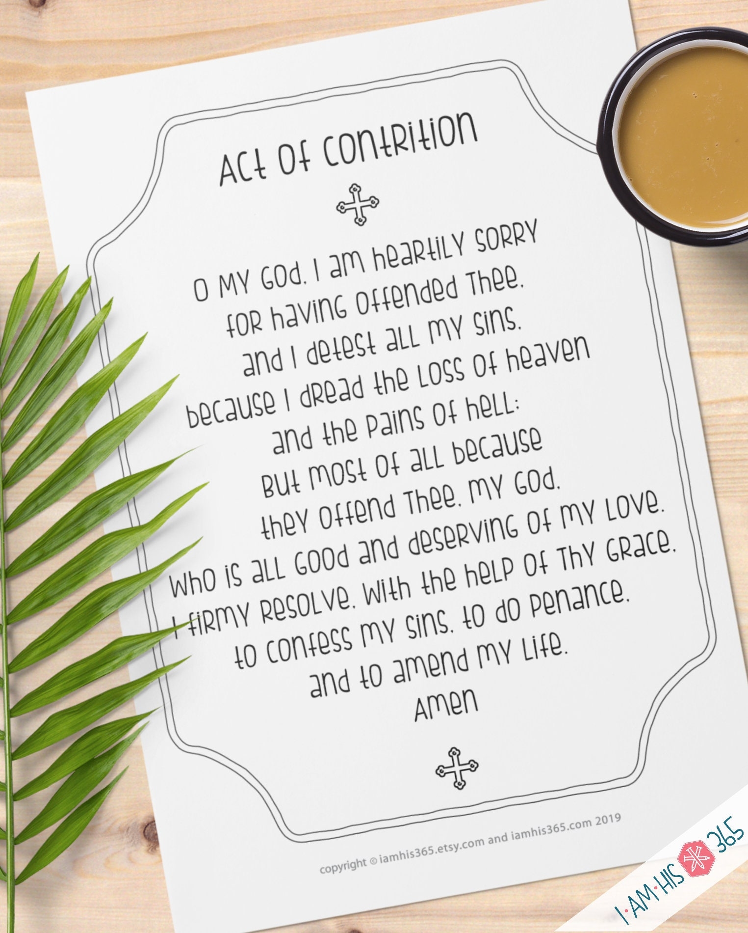 Act Of Contrition Prayer Print Catholic Prayer Printable Christian Print Catechism PDF Download