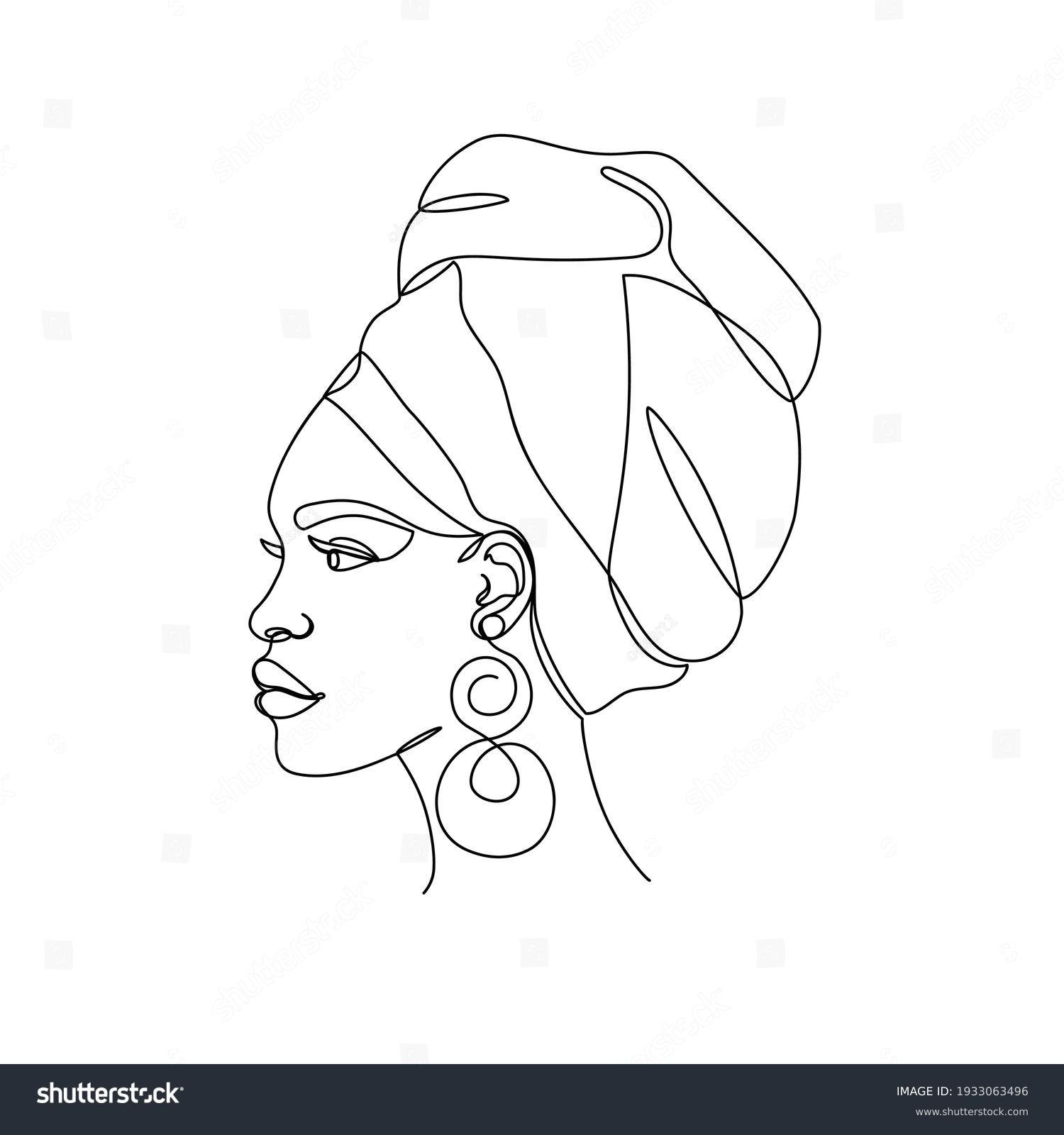 African Lady Line Art Over 4 444 Royalty Free Licensable Stock Illustrations Drawings Shutterstock