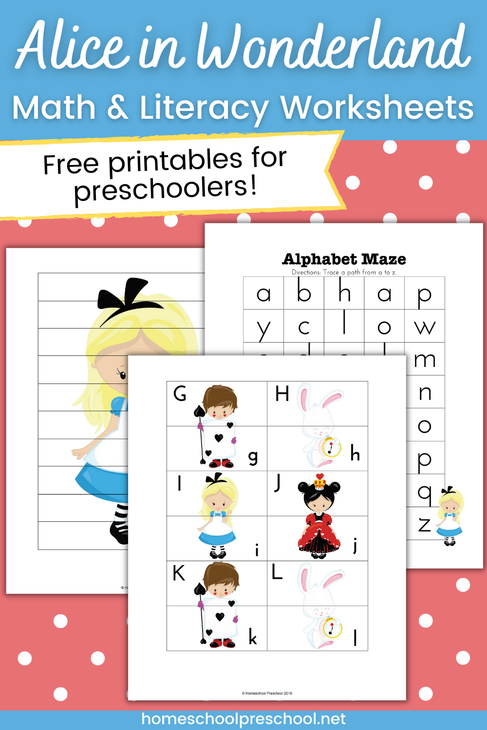 Alice In Wonderland Printables For Tots And Preschoolers