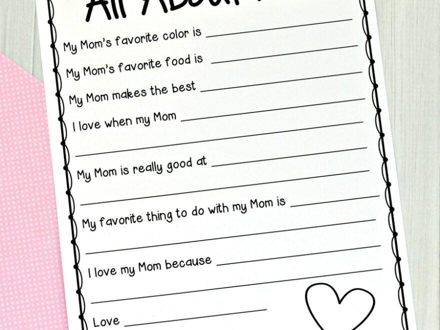 All About Me Mother s Day Survey Free Printable For Kids The Resourceful Mama