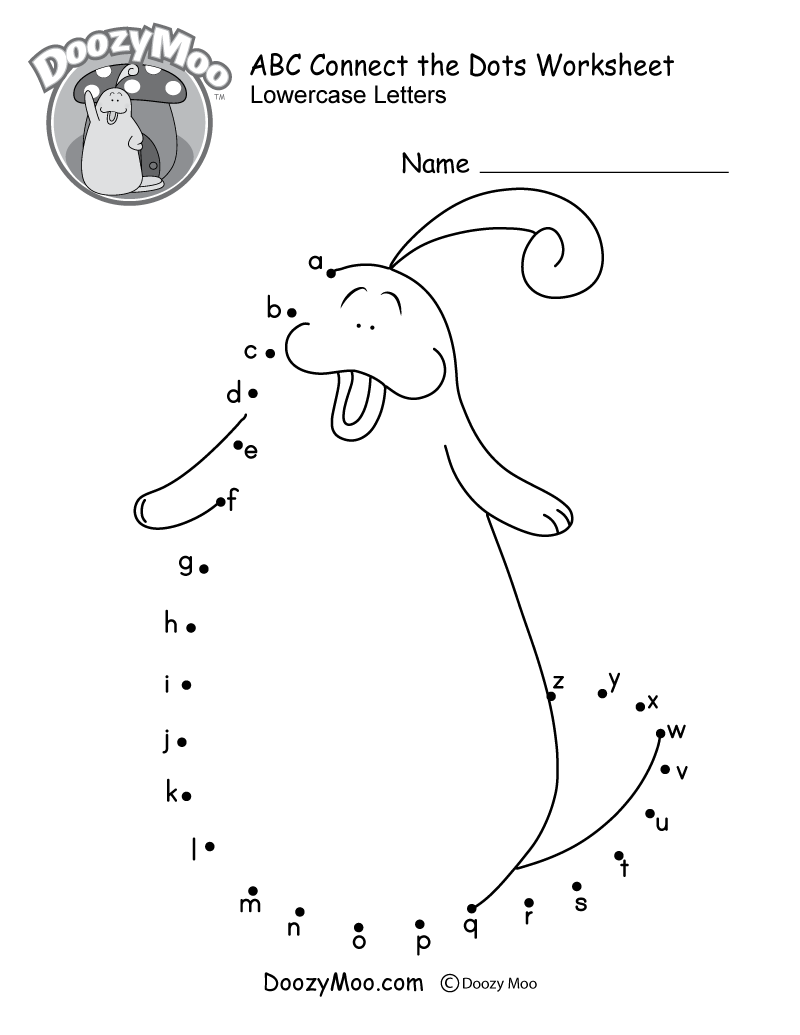Alphabet Connect The Dots Worksheets Free Printables Doozy Moo