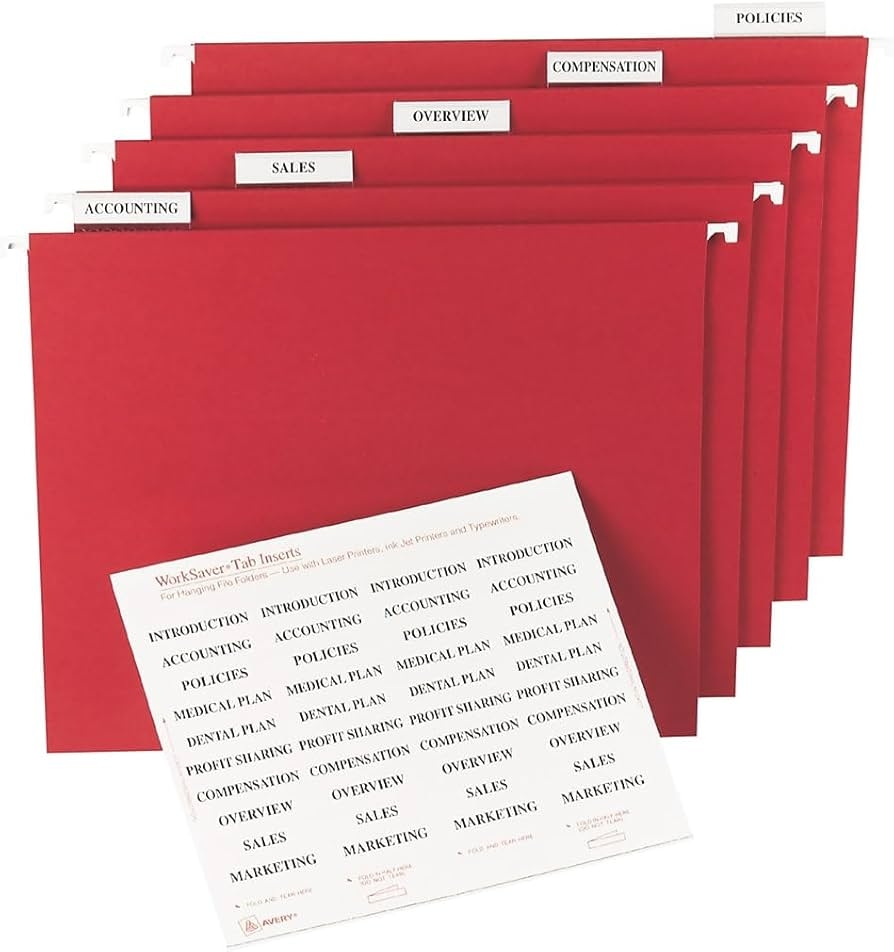 Free Printable Hanging File Folder Tab Inserts