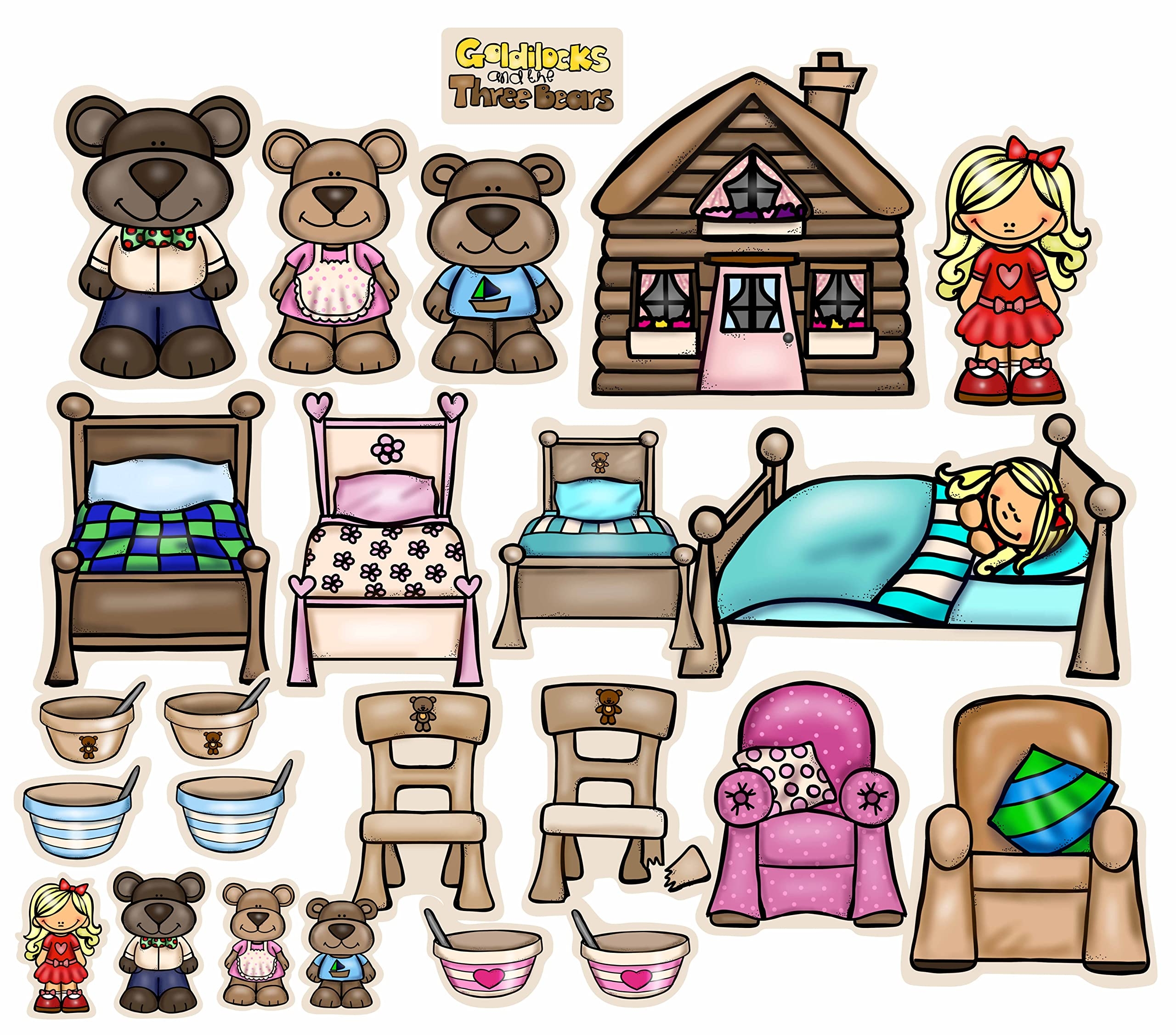 Amazon Goldilocks The Three Bears Felt Figures Flannel Board Stories Medium Toys Games