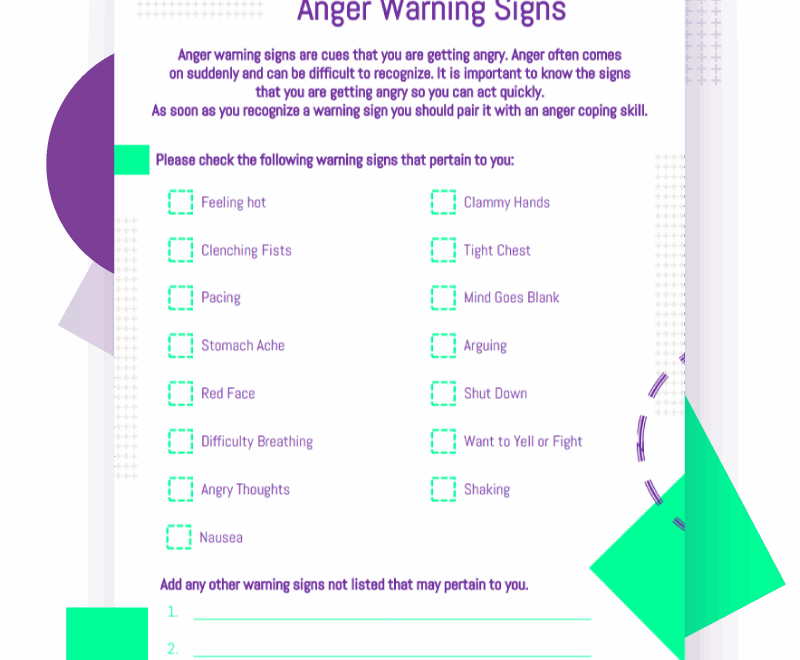 Anger Management Worksheets