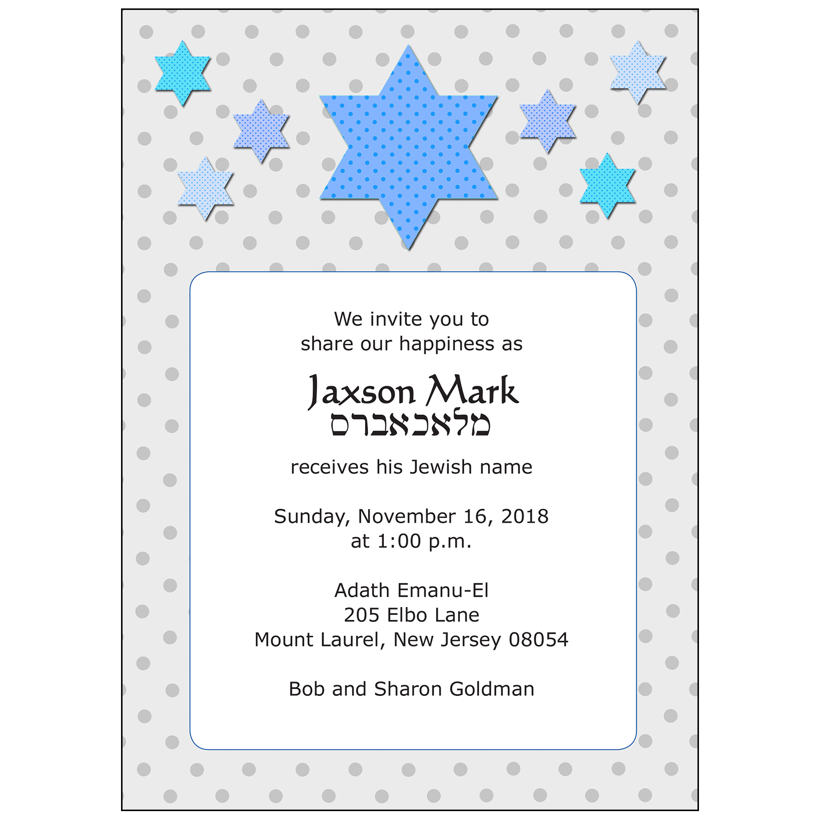 Baby Naming Invitation Style BN 16 IPV Studio