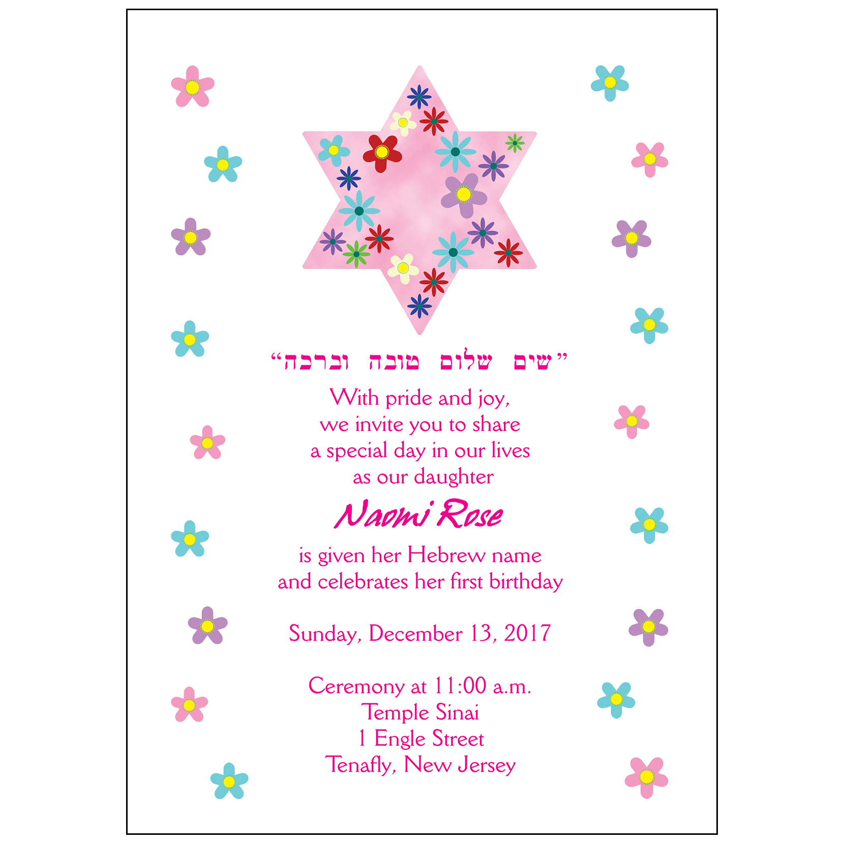 Baby Naming Invitation Style BN 18b IPV Studio