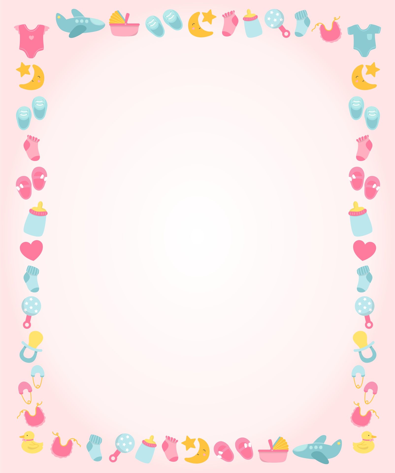 Baby Shower Borders 10 Free PDF Printables Printablee