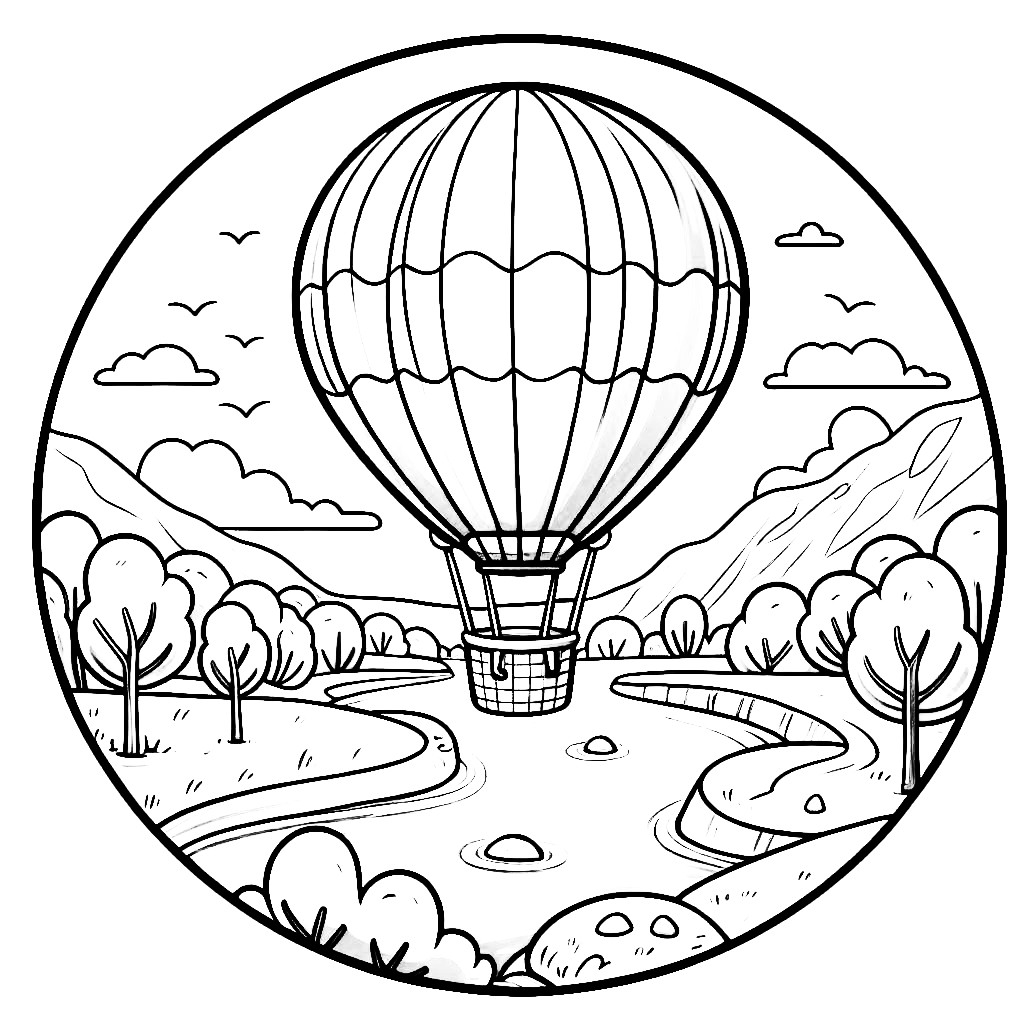 Hot Air Balloon Coloring Pages Free Printable