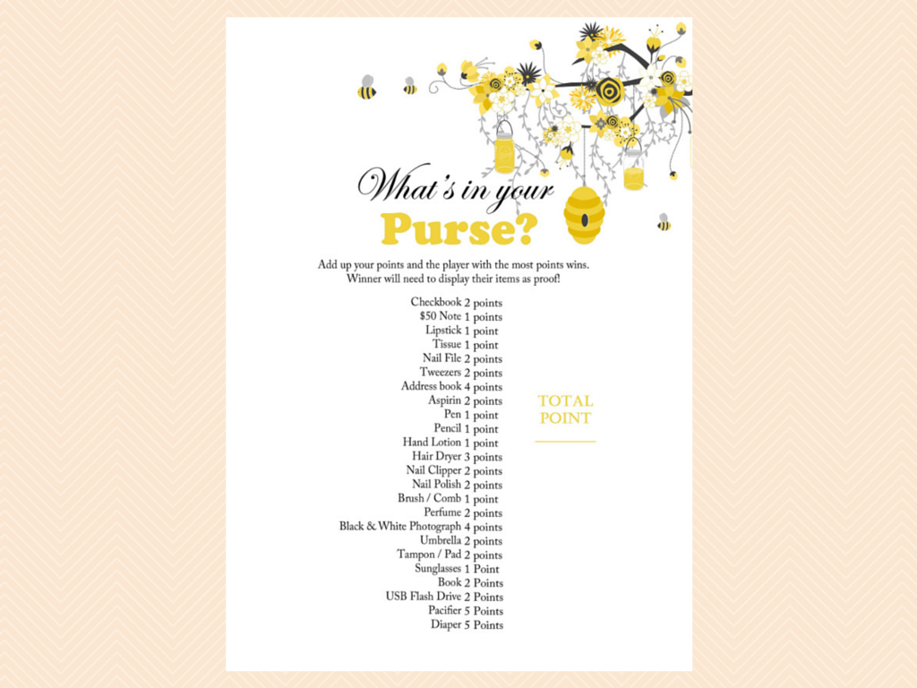 Bee Themed Baby Shower Games Magical Printable
