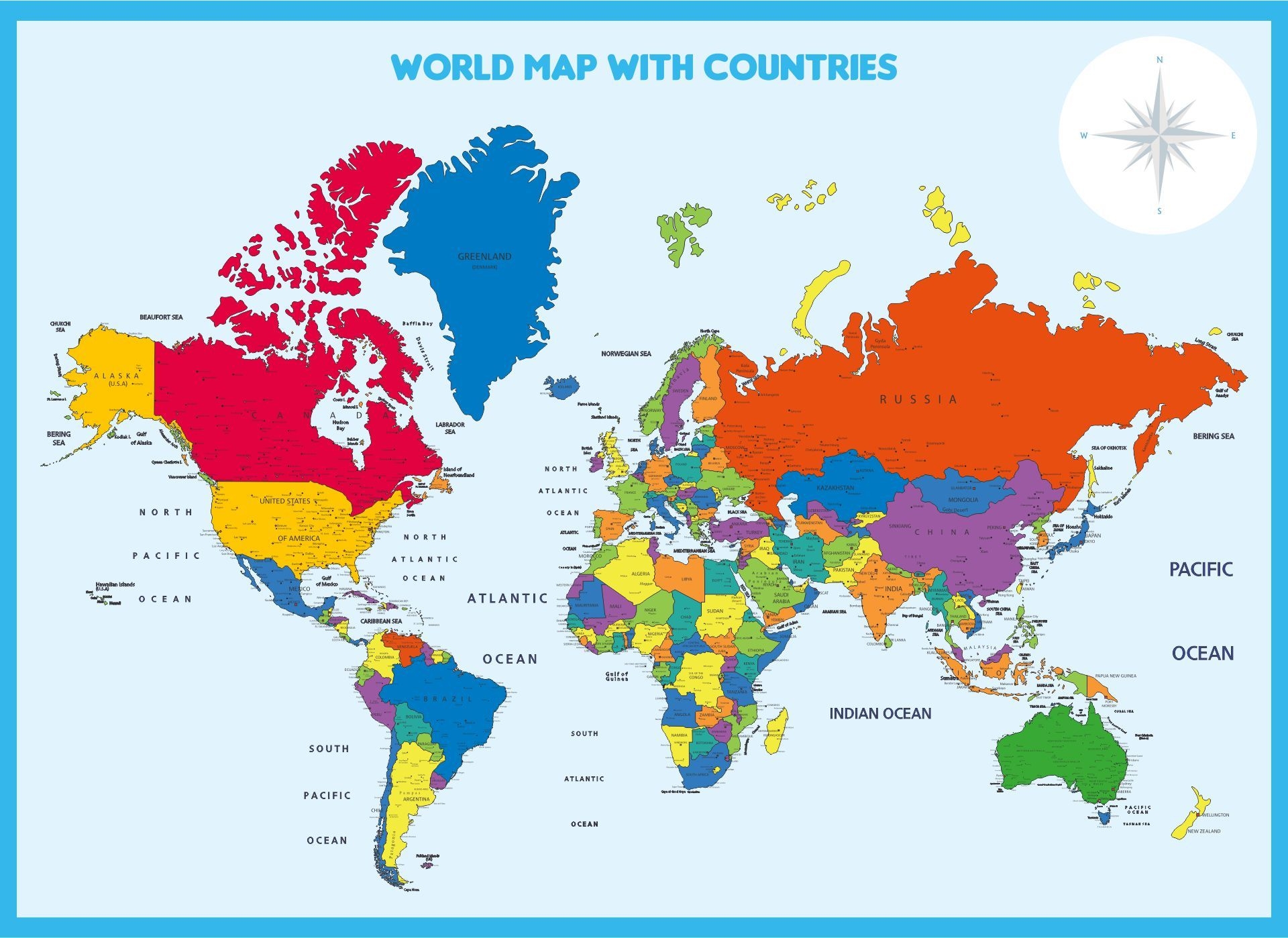 Free Printable World Map A4 Size