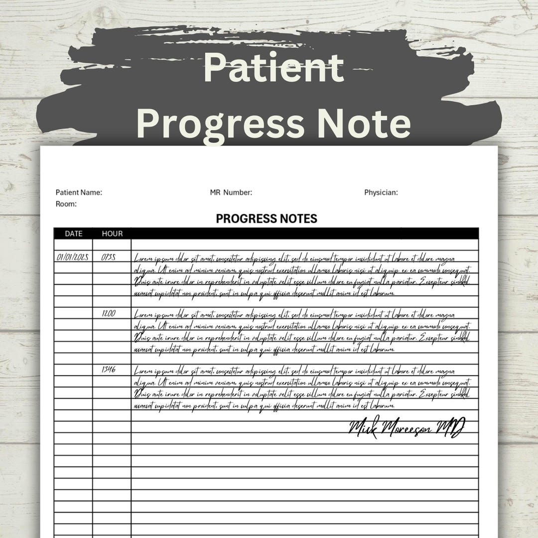 Printable Blank Progress Note Template