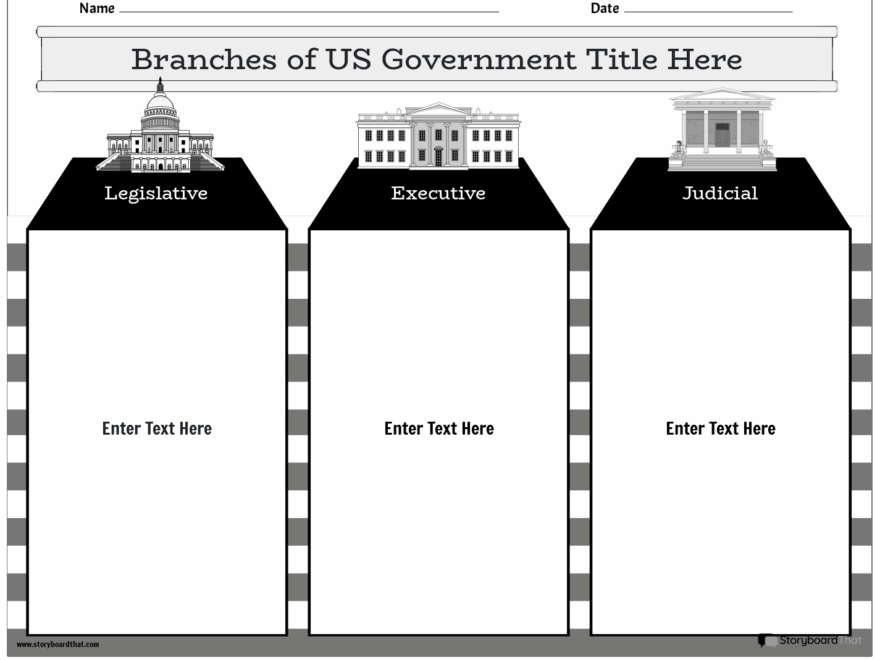 Branches Of Government Worksheet With U S Landmarks