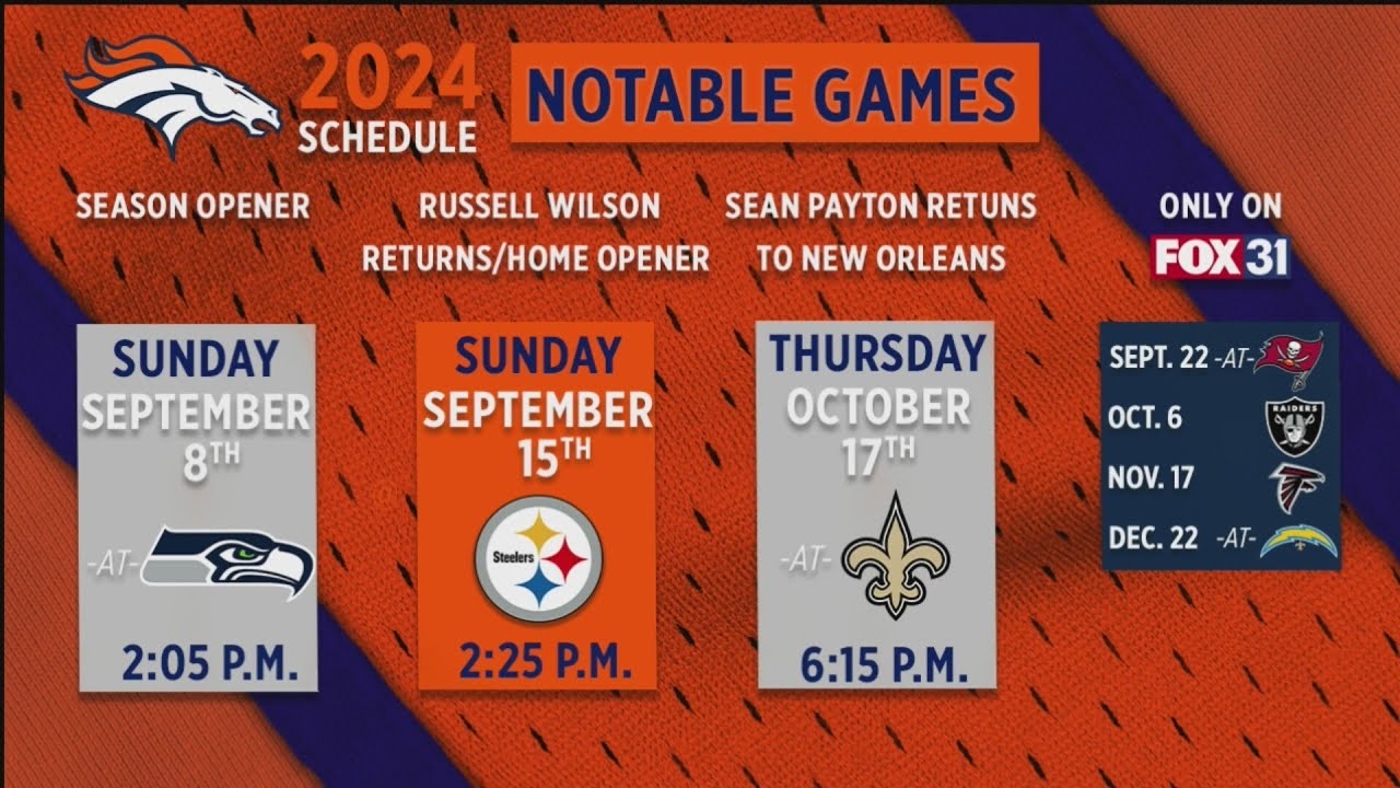 Broncos 2024 Schedule Released YouTube
