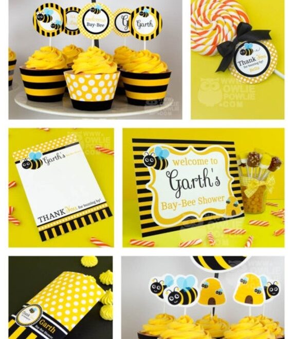 Bumble Bee BABY Shower Party Printable Package Invitation Bumble Bee Baby Shower Decorations Bumble Bee Invitation Bumble Bee Decor Etsy