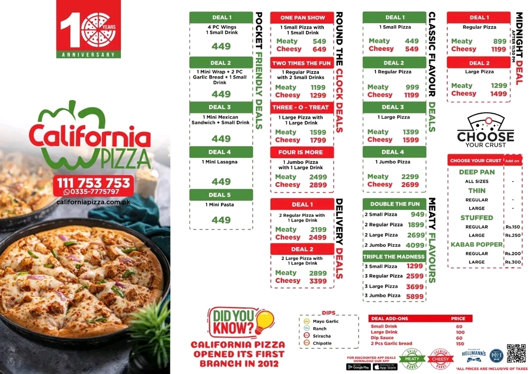 California Pizza Menu With Prices And Latest Deals 2025