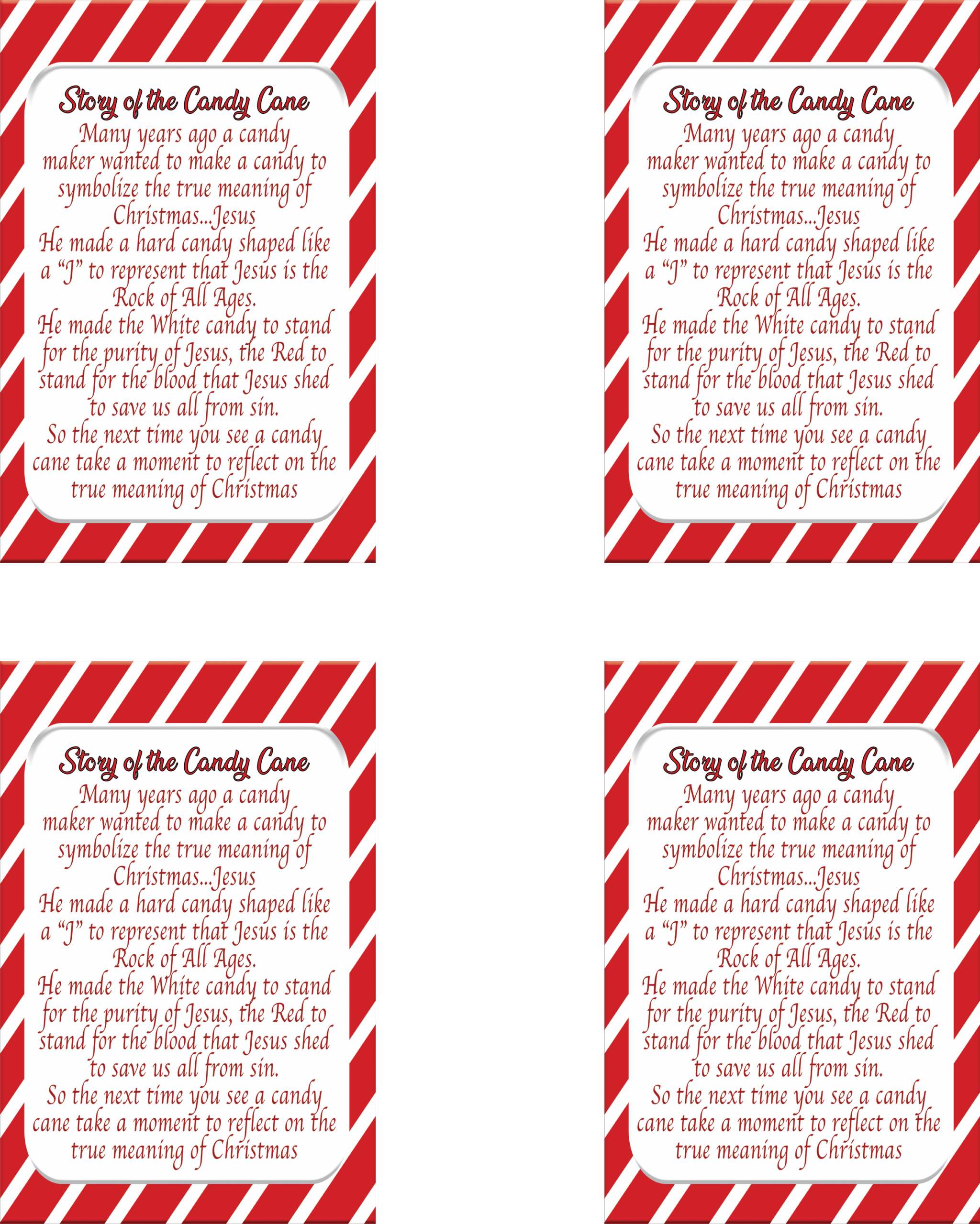 Candy Cane Story Printable Tags Christian Marketplace Shop Christian Gifts Be Encouraged With God s Word