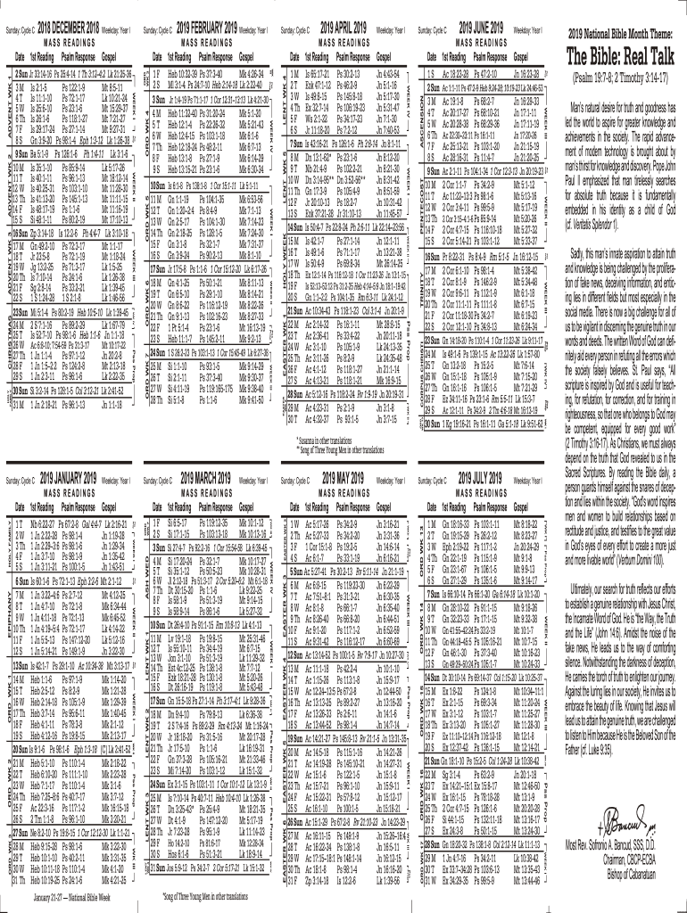 Catholic Bible Reading Plan Pdf Fill Online Printable Fillable Blank PdfFiller