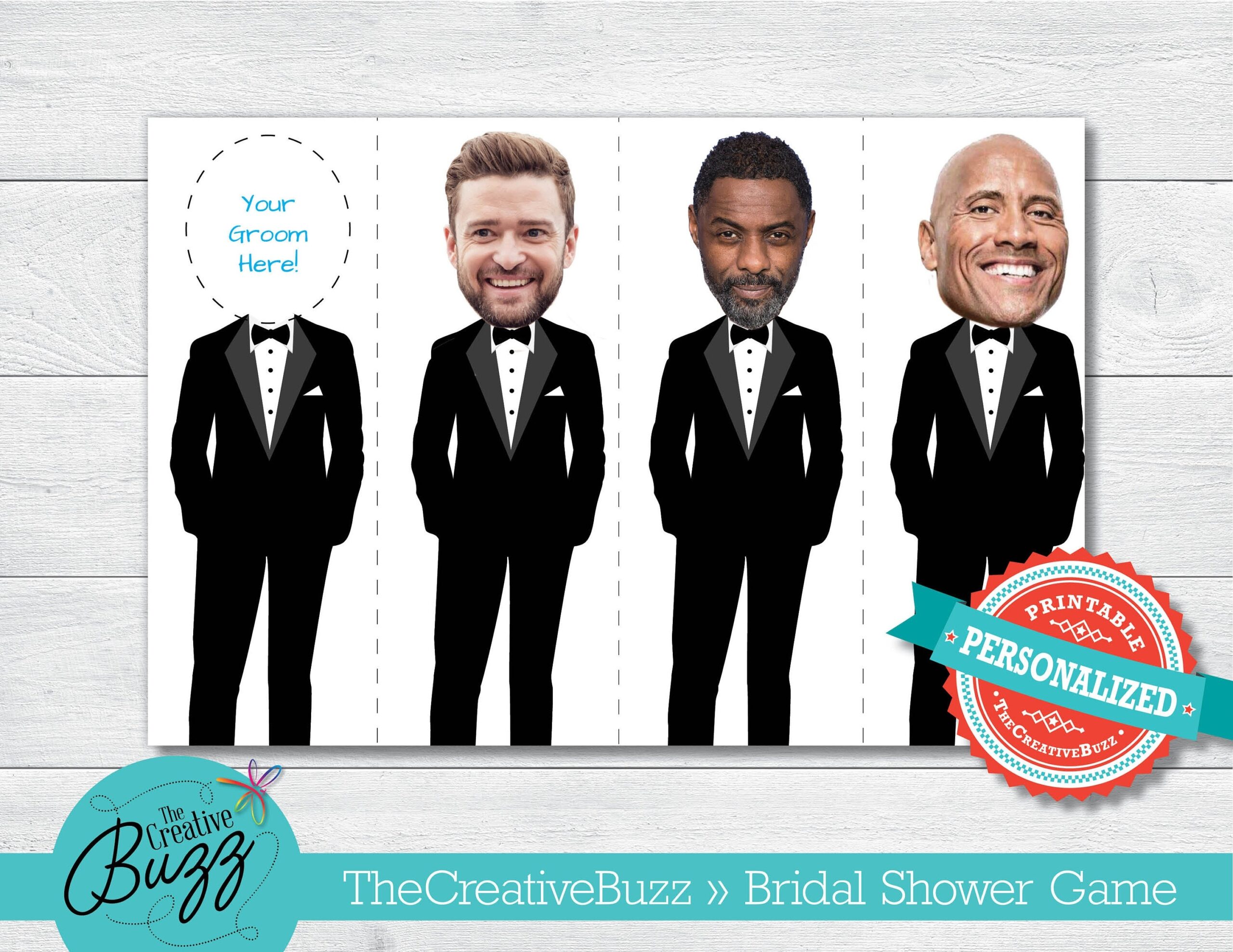 Celebrity Who Has The Groom Bridal Shower Game 80 Total Tuxes Etsy