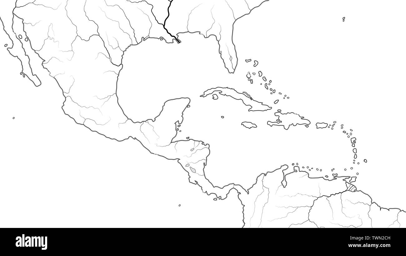 Central America Map Cut Out Stock Images Pictures Alamy
