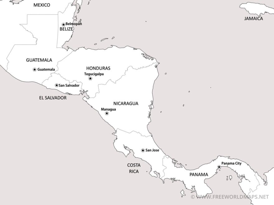 Central America Printable PDF Maps Freeworldmaps