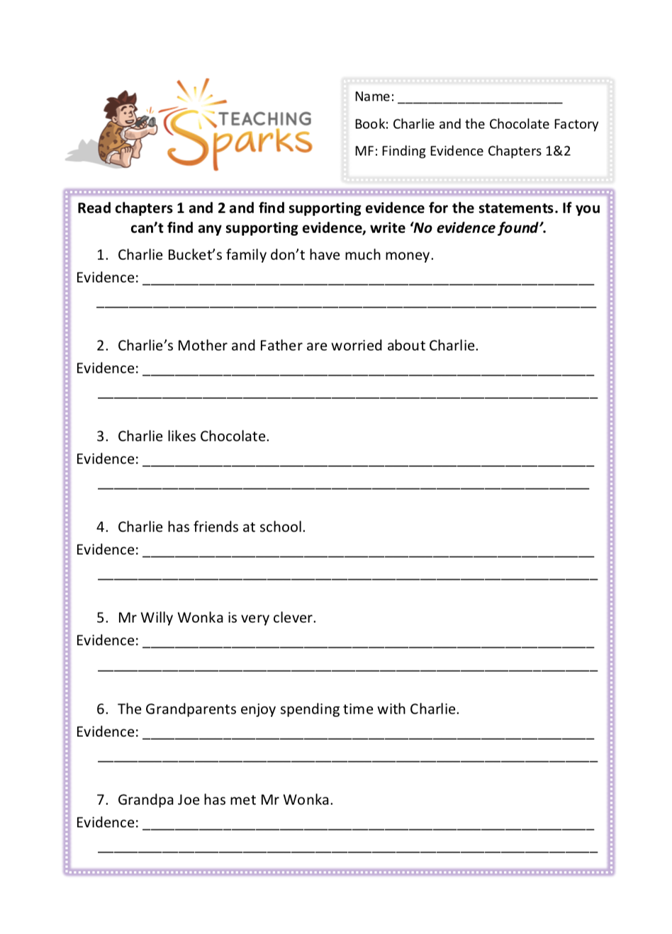 Charlie And The Chocolate Factory KS2 Year 3 Year 4 Reading Literacy